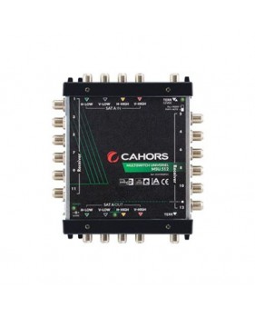 Commutateur DiSEqC Multiswitch Universel - Cahors MSU 512 - 1 Satellite + Terrestre, 5 entrées, 12 sorties