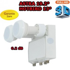 LNB Monobloc 6.2° Quad 0.2dB GT-SAT - Compatible HDTV 3D