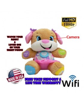 Chien en peluche pour enfant, Sécurité bébé avec Caméra Espion