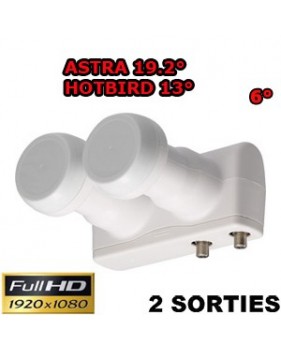 LNB Monobloc 6° TWIN 0.1dB - 40mm - Maximum ProLine  - Compatible HDTV