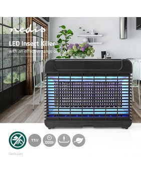 Lumière piège à mouches Tue insectes Intérieur INKI112CBK16 - 11 W, Éclairage LED, portée efficace 150 m2, Noir