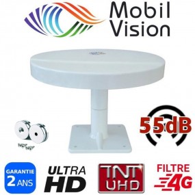 Kit Antenne HD Omnidirectionnelle TNT Terrestre Omnivision + Lot de 4 socles magnétiques