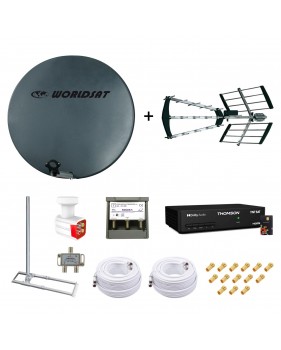 Kit Parabole Fibre 75cm + Antenne TNT + Support Toi