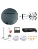 Kit Parabole Fibre 75cm + Antenne TNT + Support Toit + LNB Quad
