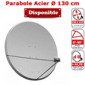 Parabole en Acier galvanisé 130 cm (134 x 127 cm) Gris clair