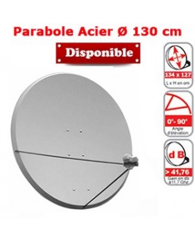 Parabole en Acier galvanisé 130 cm (134 x 127 cm) Gris clair