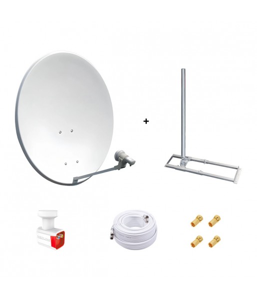 Kit Parabole Acier MEGASAT 40cm – Valise Complète Avec Supports De Montage