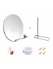 Kit Antenne Parabole 100 cm Acier + Support de Chevron Fixation Toit 1m