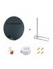 Kit Antenne Parabole Fibre 85 cm Anthracite + Support de Chevron Toit 1m + LNB Twin HD 4K + Câble Coax 25m Twin + 4 Fiches F Or