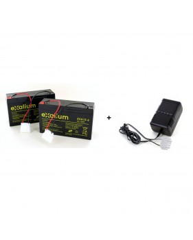 2 Batteries Plomb Bateau AMORCEUR CATAMARAN ANATEC 6V 12Ah + Chargeur automatique ALCS 2-24A (sans pinces)