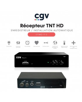 Récepteur Enregistreur TNT HD Etimo 1t-2 - Tuner, Time Shift Contrôle du direct, Timer, Instant Replay, Go-To, Touche SOS
