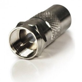 Adaptateur Fiche antenne TV Femelle / Fiche F mâle
