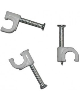 Attache pontet pour câble ou gaine 6mm - blanc - Lot de 100 pcs