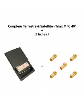 Coupleur Terrestre & Satellite - Triax MFC 401 + 5 fiches F