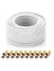 Câble Coax 20m+10 Fiches F Or