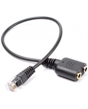 Câble audio RJ11 - vers double prise casque 3,5 mm femelle, 15 cm