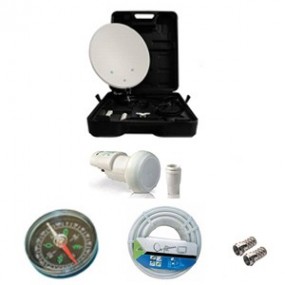 Kit Camping-car Faval Parabole en acier 35 cm + Accessoires de fixation + LNB Single + Câble coaxial + Boussole