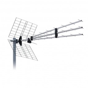 Antenne TV TNT Extérieure Trinappe DVB-T DVB-T2 13,5 dBi