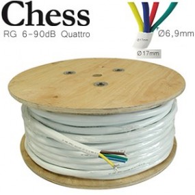 Câble Coaxial RG 6-90 Quattro de 100m - 4 en 1