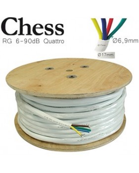 Câble Coaxial RG 6-90 Quattro de 100m - 4 en 1