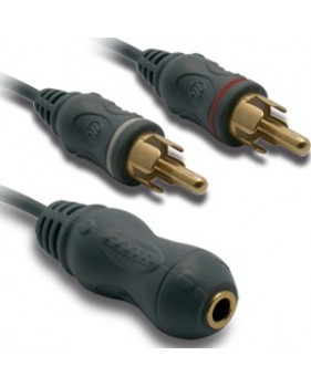 Cable adaptateur Jack 3,5 fem / 2 RCA mâles-METRONIC