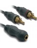 Cable adaptateur Jack 3,5 fem / 2 RCA mâles-METRONIC