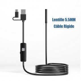 Endoscope 3 en 1 type-c Micro USB 5.5MM Android Mini caméra tuyau voiture Inspection 6 LED étanche pour Smartphone PC
