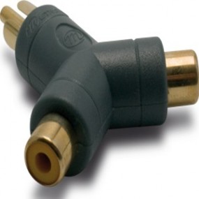 Adaptateur audio 2 RCA fem / 1 RCA mâle-METRONIC