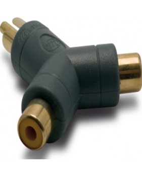 Adaptateur audio 2 RCA fem / 1 RCA mâle-METRONIC