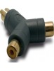 Adaptateur audio 2 RCA fem / 1 RCA mâle-METRONIC