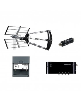Kit Antenne d'Extérieure Trinappe 26dB UHF Metronic