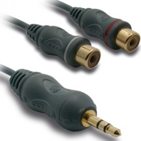Cordon Jack 3,5 mâle/ 2 RCA mâle - 10 cm - METRONIC