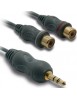 Cordon Jack 3,5 mâle/ 2 RCA mâle - 10 cm - METRONIC