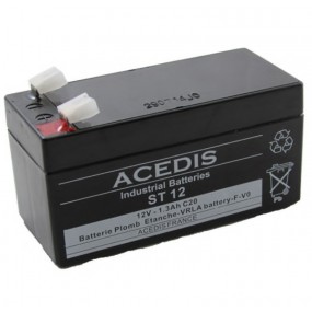 Batterie Plomb Etanche ACEDIS ST12 - AGM VRLA, 12 Volts, 1,3 Ah
