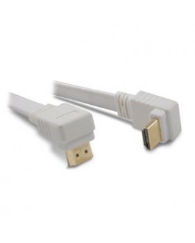 Cordon HDMI Plat à fiches coudees - 1.8m - METRONIC