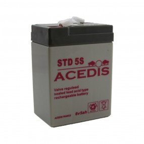 Batterie Plomb Etanche - ACEDIS STD 5S - AGM VRLA, 6 V 5 Ah