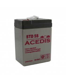 Batterie Plomb Etanche - ACEDIS STD 5S - AGM VRLA, 6 V 5 Ah