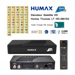 Pack Tivùsat Décodeur Satellite HD Humax Tivumax LT HD-3801S2