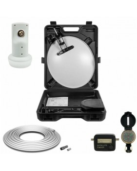 Pack MEGASAT Parabole acier 40cm + LNB Single + Câble Coaxial 10m + Pointeur - Blanc