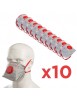 Pack 10 masques FFP3 avec valve pliables EN149, meilleure protection FFP2 contre poussières, fibres et brouillards