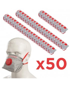 Pack 50 Masques FFP3 Mieux que FFP2 Pliable en 149 avec Valve d'Expiration