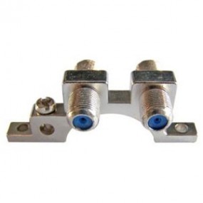 Bloc de masse pour antenne satellite 2 fiches-F femelle/femelle