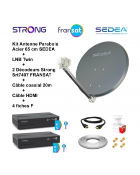 Kit Parabole Acier 65 cm Anthracite