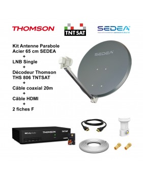 Kit Parabole Acier 65 cm Anthracite