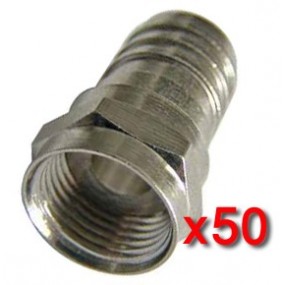 Fiche F à sertir pour câble coaxial 19/17 V - NITIM - Haute Gamme - Colisage 50 pièces