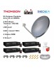 Kit Parabole Acier 85 cm Anthracite + LNB Quad HD 4K + 4 Décodeurs THS 806 TNTSAT + Câble coax 100m + 4 Câbles HDMI + 8 Fiches F