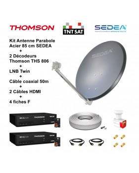 Kit Parabole Acier 85 cm Anthracite