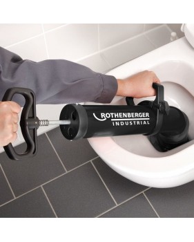 Déboucheur professionnel Haute Pression Pompe à Main 2 Embouts, Pour toilettes, WC, éviers, baignoires, douches