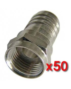 Fiche F à sertir pour câble coaxial 7mm 19/17 V - Colisage 50 pièces