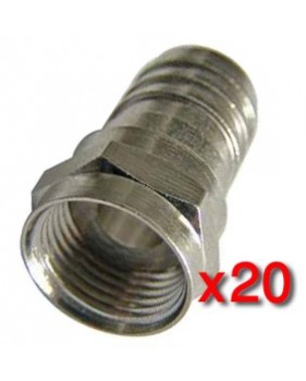 Fiche F à sertir pour câble coaxial 7mm 19/17 V - Colisage 20 pièces